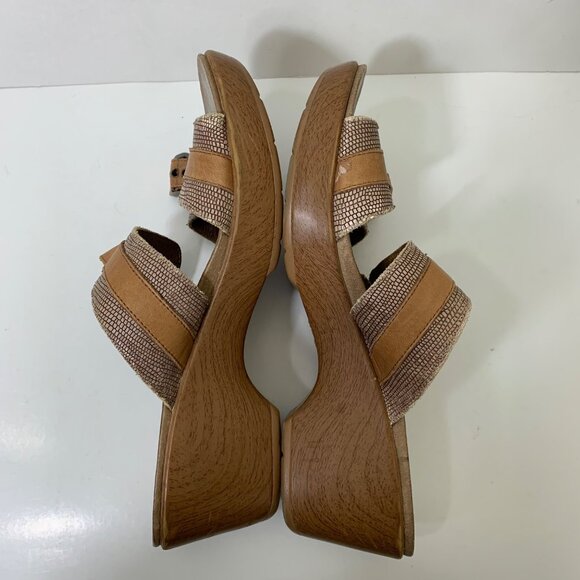 Dansko Jessie Sand Lizard Wedge Sandals Snakeskin Cognac Size 9.5 - Picture 8 of 8